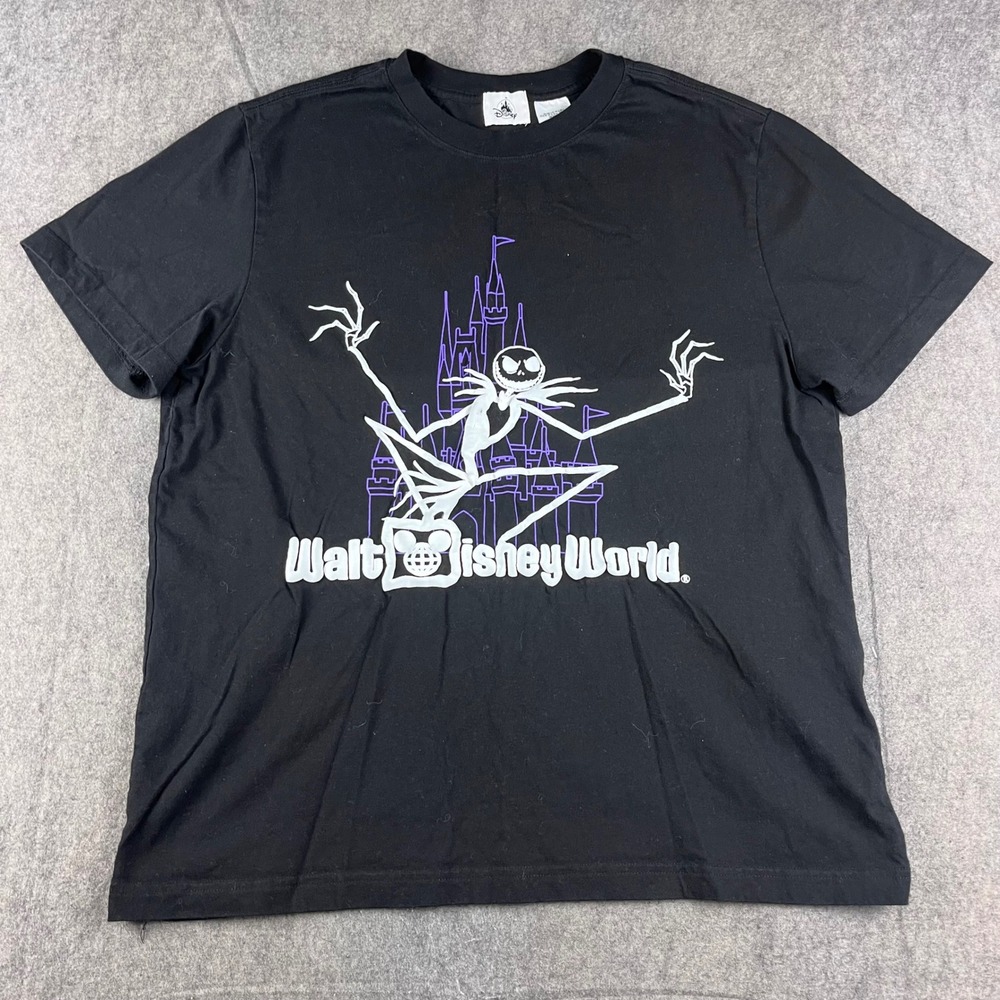 Walt Disney World Jack‎ Skellington Black T-Shirt Adult Large WDW Parks Skeleton